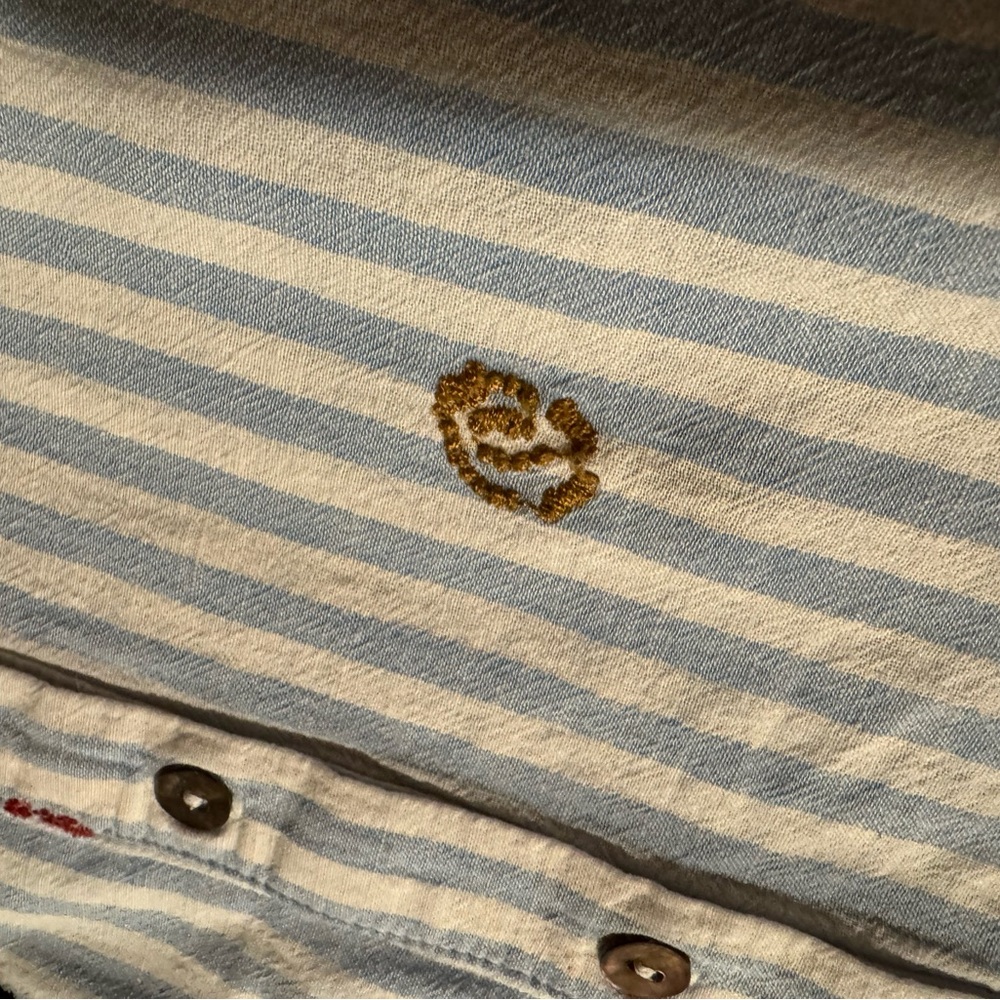 Anthropologie Akemi + Kin Stripe
Button-Up Blouse with Embroidered Accents - Picture 9 of 9